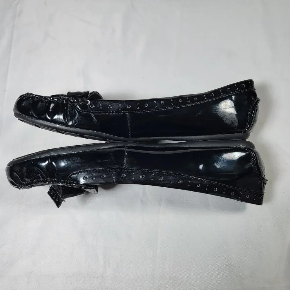 Nine West WNCICI Women 8.5M Black Patent Loafers Ballet Flats Slip On New In Box